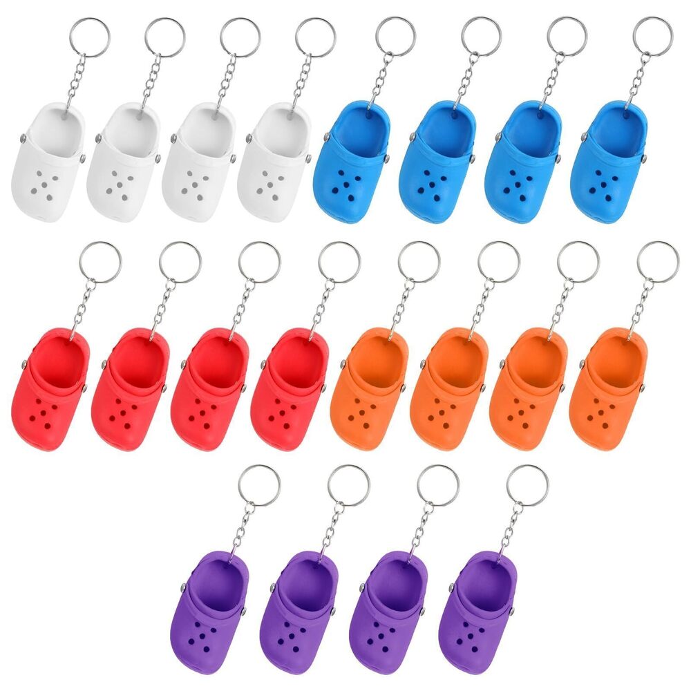 6351 20 Pcs Silicone Shoe Keychain, Mini Silicone Slippers Little Shoes